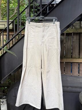 Wide Leg Cream Ganni Jeans